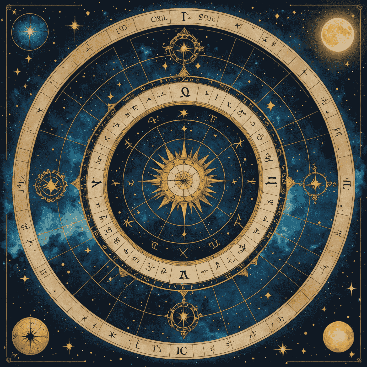 Image montrant une carte de Tarot superposée à une carte du ciel astrologique, avec des constellations brillantes en arrière-plan